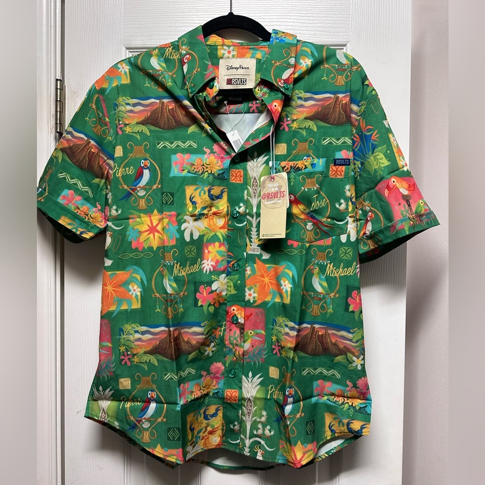 Walt Disney World RSVLTS Enchanted Tiki Room Button Up Shirt Adult Size - NEW